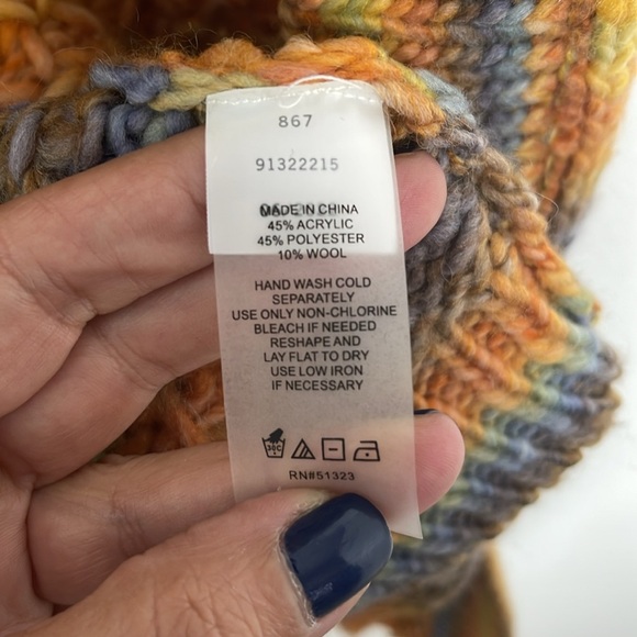 New Vince Camuto Space Dyed Stripe Open Front Cardigan Sweater Wild Rose Large - Picture 6 of 7